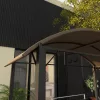 Grillpavilon polcokkal 110x230 cm BBQ pavilon két oldalsó ablakkal khaki színű
