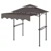 Grillpavilon állítható napellenzővel 242x149x248 cm dupla tetős BBQ pavilon grillsátor 
