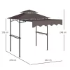 Grillpavilon állítható napellenzővel 242x149x248 cm dupla tetős BBQ pavilon grillsátor 