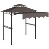 Grillpavilon állítható napellenzővel 242x149x248 cm dupla tetős BBQ pavilon grillsátor 
