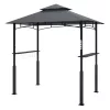 Kerti grillsátor LED világítással 243x148x248 cm szürke grillpavilon
