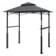 Kerti grillsátor LED világítással 243x148x248 cm szürke grillpavilon