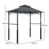 Kerti grillsátor LED világítással 243x148x248 cm szürke grillpavilon