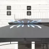 Kerti grillsátor LED világítással 243x148x248 cm szürke grillpavilon