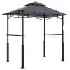 Kerti grillsátor LED világítással 243x148x248 cm szürke grillpavilon