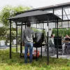 Kerti grillsátor LED világítással 243x148x248 cm szürke grillpavilon