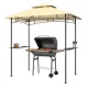 Grillpavilon LED világítással 240x150x258 cm vízlepergető kerti pavilon dupla rétegű tetővel