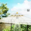 Grillpavilon LED világítással 240x150x258 cm vízlepergető kerti pavilon dupla rétegű tetővel