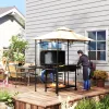 Grillpavilon LED világítással 240x150x258 cm vízlepergető kerti pavilon dupla rétegű tetővel