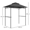 Kerti grillpavilon LED világítással 240x150x258 cm kerti grillsátor dupla rétegű tetővel