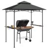 Kerti grillpavilon LED világítással 240x150x258 cm kerti grillsátor dupla rétegű tetővel