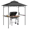 Kerti grillpavilon LED világítással 240x150x258 cm kerti grillsátor dupla rétegű tetővel