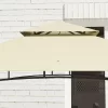 Grillpavilon dupla tetővel bézs BBQ pavilon polcokkal és tárolókosarakkal