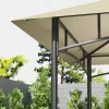 Grillpavilon dupla tetővel bézs BBQ pavilon polcokkal és tárolókosarakkal