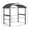 Kerti grill pavilon 240x150x230 cm grillpavilon polikarbonát tetővel BBQ pavilon polcokkal