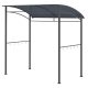 Kerti grillpavilon tetővel 215x150x174/220 cm praktikus grill árnyékoló pavilon acélváz szürke