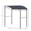 Kerti grillpavilon tetővel 215x150x174/220 cm praktikus grill árnyékoló pavilon acélváz szürke