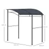 Kerti grillpavilon tetővel 215x150x174/220 cm praktikus grill árnyékoló pavilon acélváz szürke