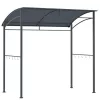 Kerti grillpavilon tetővel 215x150x174/220 cm praktikus grill árnyékoló pavilon acélváz szürke