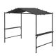 Kerti grillpavilon 277x149x230 cm sötétszürke grill sátor tetővel grill pavilon oldalsó polcokkal