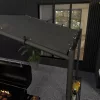 Kerti grillpavilon 277x149x230 cm sötétszürke grill sátor tetővel grill pavilon oldalsó polcokkal