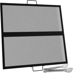   Összecsukható grillrács 91x91 cm fekete acél BBQ rács kültéri tűzhelyhez