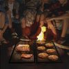 Összecsukható grillrács 91x91 cm fekete acél BBQ rács kültéri tűzhelyhez