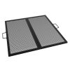 Összecsukható grillrács 91x91 cm fekete acél BBQ rács kültéri tűzhelyhez