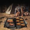 Összecsukható grillrács 91x91 cm fekete acél BBQ rács kültéri tűzhelyhez