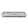 Tűzrakóra helyezhető téglalap alakú grillrács 1110x380 mm hordozható acél BBQ rács fogantyúval