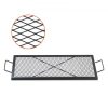 Téglalap alakú grillrács tűzrakóhelyhez acél 81x38 cm tűzrakó rács