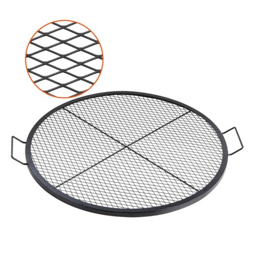 Tűzrakóra helyezhető grillrács 91 cm átmérő, hordozható acél grillező