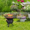 Barbecue cast iron charcoal BBQ 35 cm diameter portable grill 