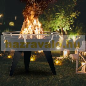   Grillsütő 60x61 cm mobil tűzrakó faszenes hordozható grill