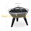 Barbecue 60x61 cm mobile fire pit charcoal portable grill