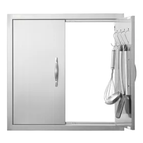   Rozsdamentes acél konyhaszekrény ajtó front 610 x 610 mm kétszárnyú kültéri konyhai ajtó beépíthető kivitelben