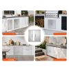 Rozsdamentes acél konyhaszekrény ajtó front 610 x 610 mm kétszárnyú kültéri konyhai ajtó beépíthető kivitelben