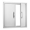 Rozsdamentes acél konyhaszekrény ajtó front 610 x 610 mm kétszárnyú kültéri konyhai ajtó beépíthető kivitelben