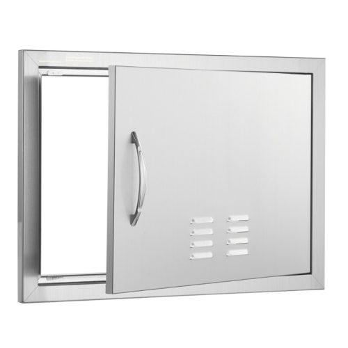 Rozsdamentes acél konyhaszekrény ajtó front 610x432 mm egyajtós kültéri ajtó szellőzőnyílással