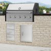 Rozsdamentes acél konyhaszekrény ajtó front 407x559 mm egyajtós kültéri ajtó grillszigethez