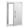 Rozsdamentes acél konyhaszekrény ajtó front 407x559 mm egyajtós kültéri ajtó grillszigethez