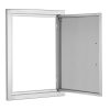 Rozsdamentes acél konyhaszekrény ajtó front 407x559 mm egyajtós kültéri ajtó grillszigethez