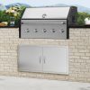 Kétszárnyú kültéri grill szekrényajtó 1067x534 mm rozsdamentes acél süllyesztett telepítés