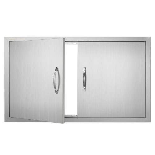 Rozsdamentes acél konyhaszekrény ajtó front 915 x 533 mm dupla kültéri ajtó beépíthető kivitelben konyhaszigethez