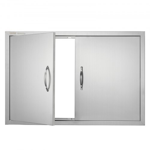 Dupla kültéri grillszekrény ajtó 889x610 mm, rozsdamentes acél, süllyesztett telepítés