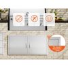 Dupla kültéri grillszekrény ajtó 889x610 mm, rozsdamentes acél, süllyesztett telepítés