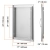 Rozsdamentes acél konyhaszekrény ajtó front 432x610 mm egyajtós kültéri ajtó grillszigethez