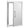 Rozsdamentes acél konyhaszekrény ajtó front 432x610 mm egyajtós kültéri ajtó grillszigethez