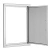 Rozsdamentes acél konyhaszekrény ajtó front 432x610 mm egyajtós kültéri ajtó grillszigethez