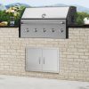Duplaszárnyú kültéri grillajtó 711x482 mm beépíthető rozsdamentes acél ajtó konyhaszigethez